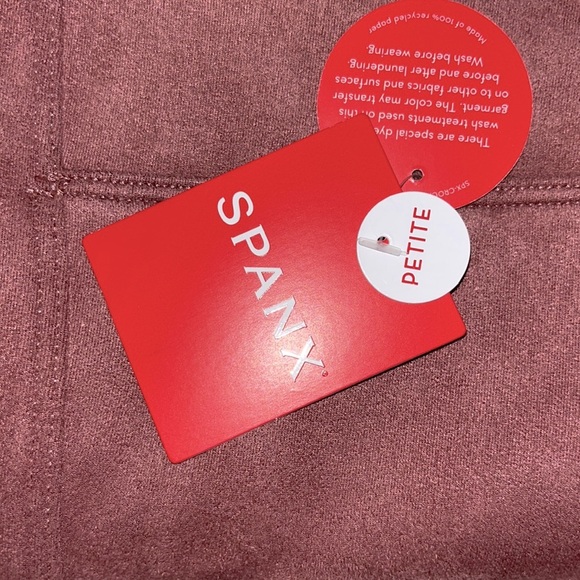 NEW SPANX - High Waist Faux Suede Leggings in Pink for Petite - Picture 7 of 8